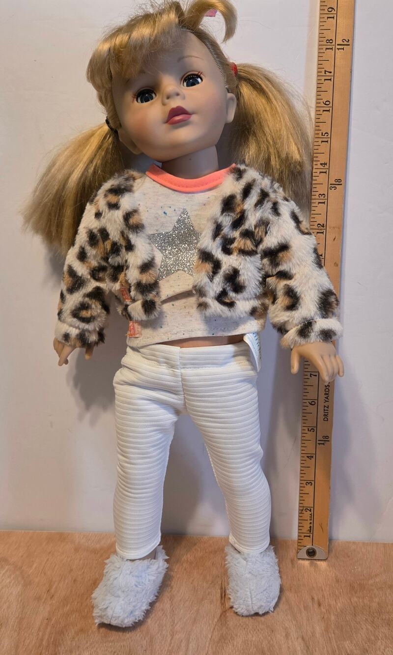 Madame Alexander 18" Doll #60050 wearing Our Generation Unicorn Wishes Pajamas